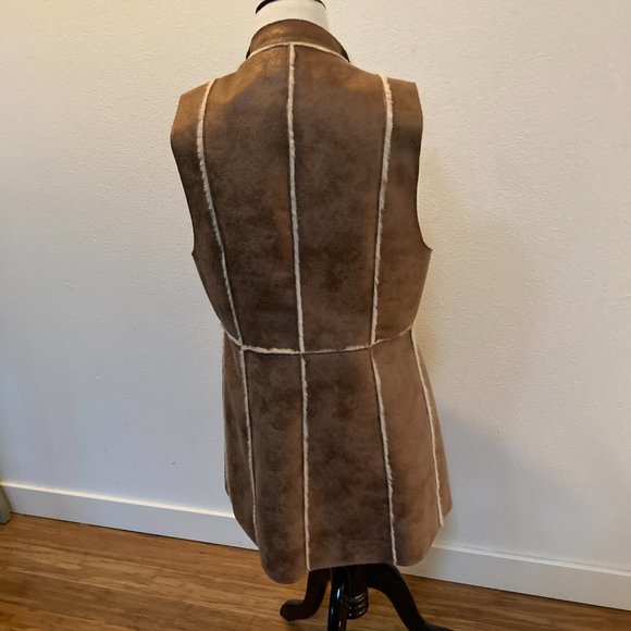 Knox Rose Faux Fur & Faux Sued Vest, Women's M - Picture 2 of 4